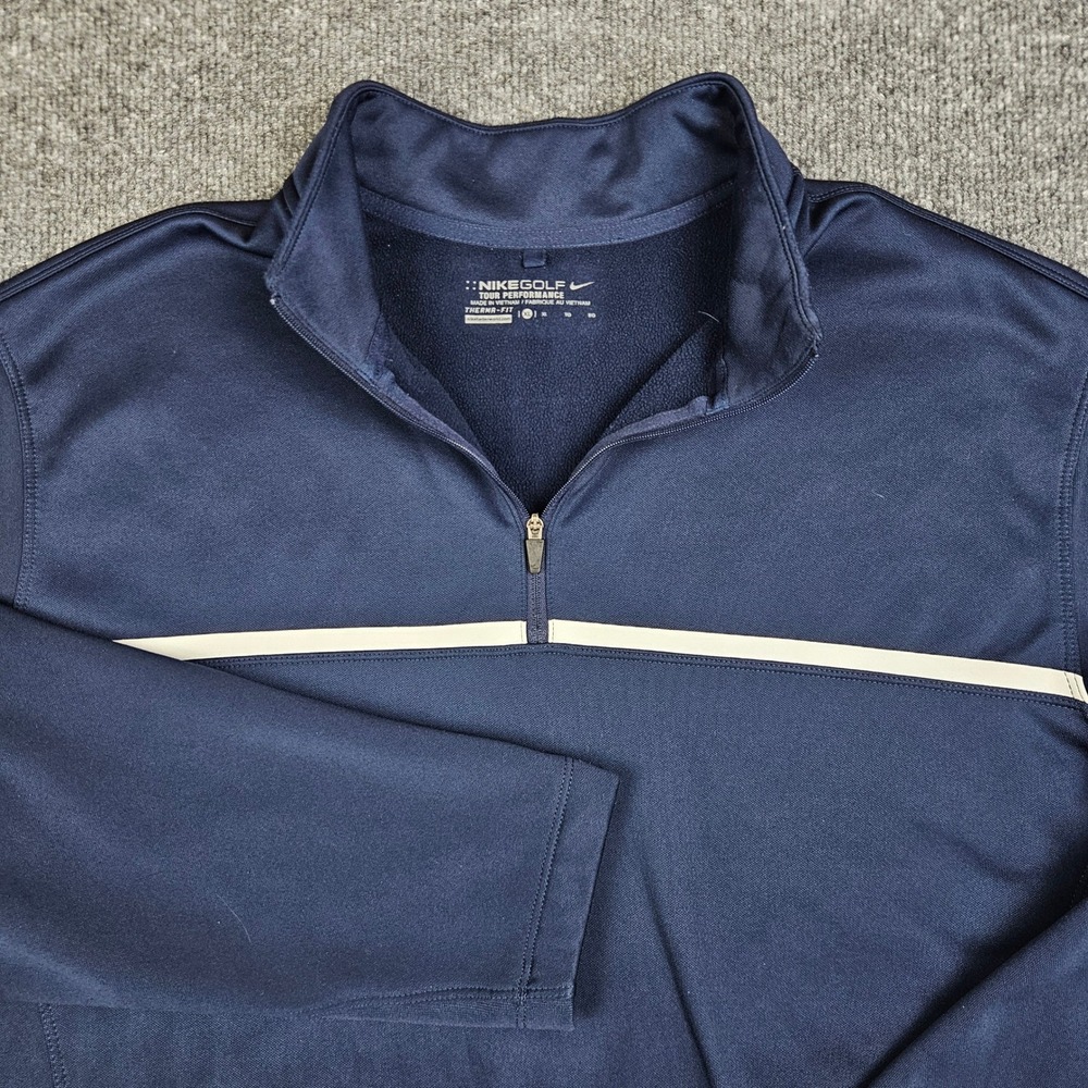 Nike Golf Tour Performance Therma-Fit 1/4 Quarter Zip Pullover Men's XL Blue Top